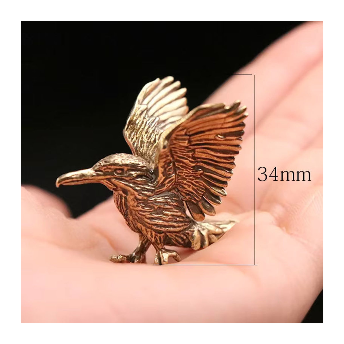 Dekorative Adler Skulptur aus Messing in Gold für Wohnzimmer und Büro - Bild 4