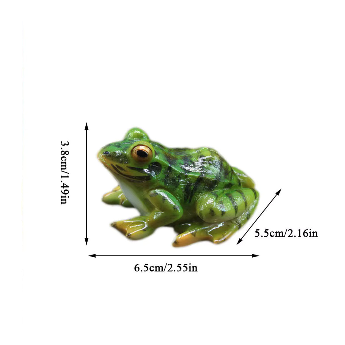 Dekorative Frosch Statue aus Kunstharz in Grün für Garten und Schreibtisch - Bild 6