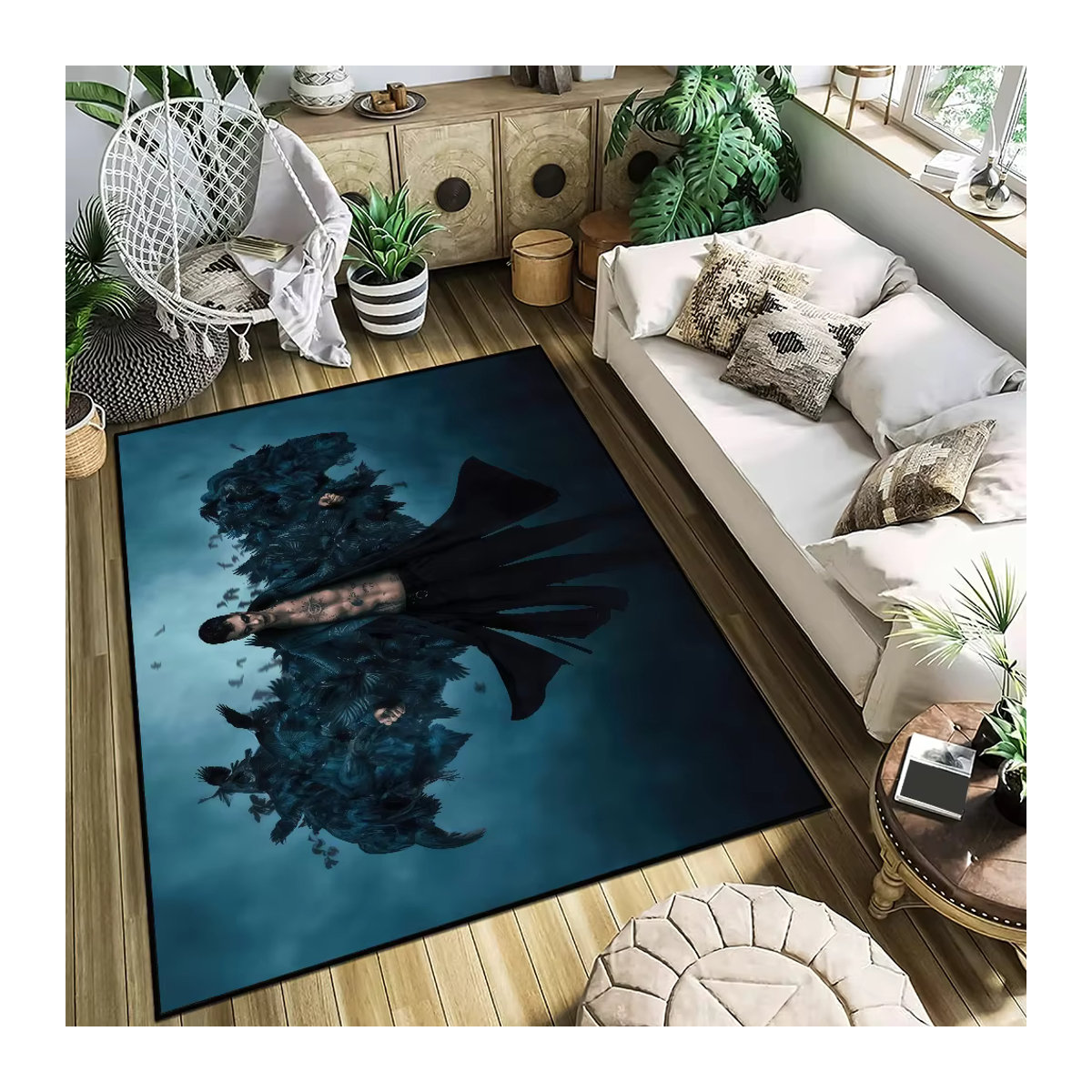 Dekorative Fußmatte Film T-Die Krähe Wiedergeburt in Blau für Wohnzimmer, Küche oder Bad - Bild 3