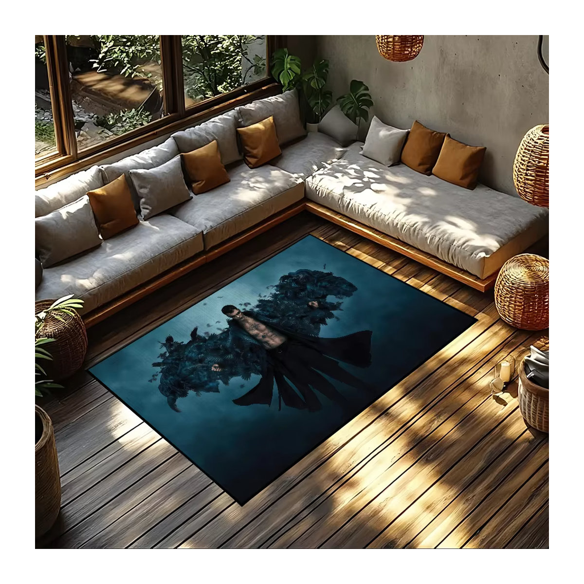 Dekorative Fußmatte Film T-Die Krähe Wiedergeburt in Blau für Wohnzimmer, Küche oder Bad - Bild 4