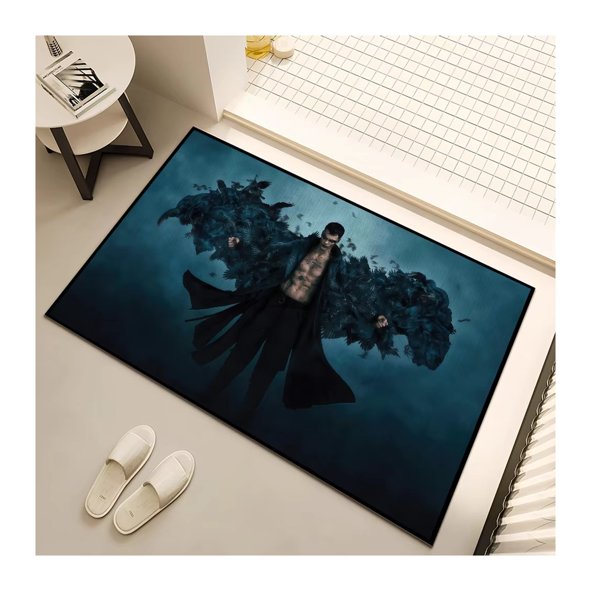Dekorative Fußmatte Film T-Die Krähe Wiedergeburt in Blau für Wohnzimmer, Küche oder Bad - Bild 5