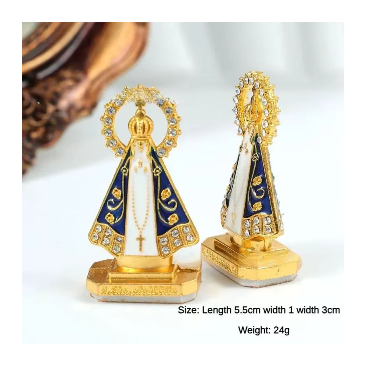Dekorative Gebetsfigur aus Zinklegierung in Mehrfarbig mit floralem Design für deine Raumdekoration - Bild 4