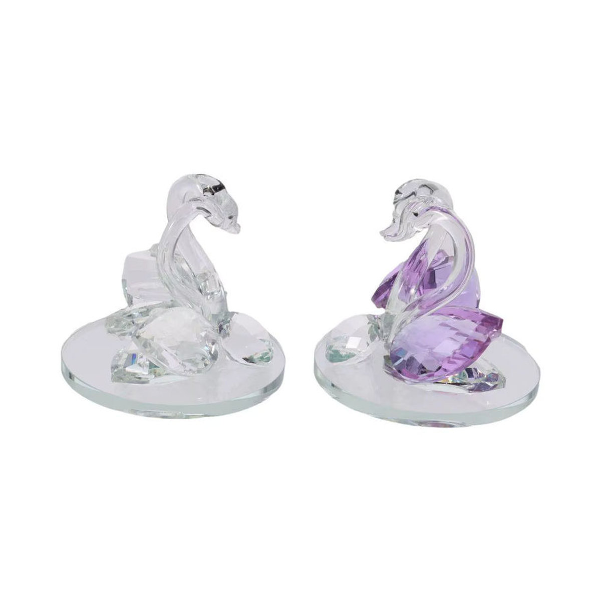 Dekorative Glasfigur in Schwanenform als mehrfarbige Kristall-Statue für deine Tischdekoration - Bild 2