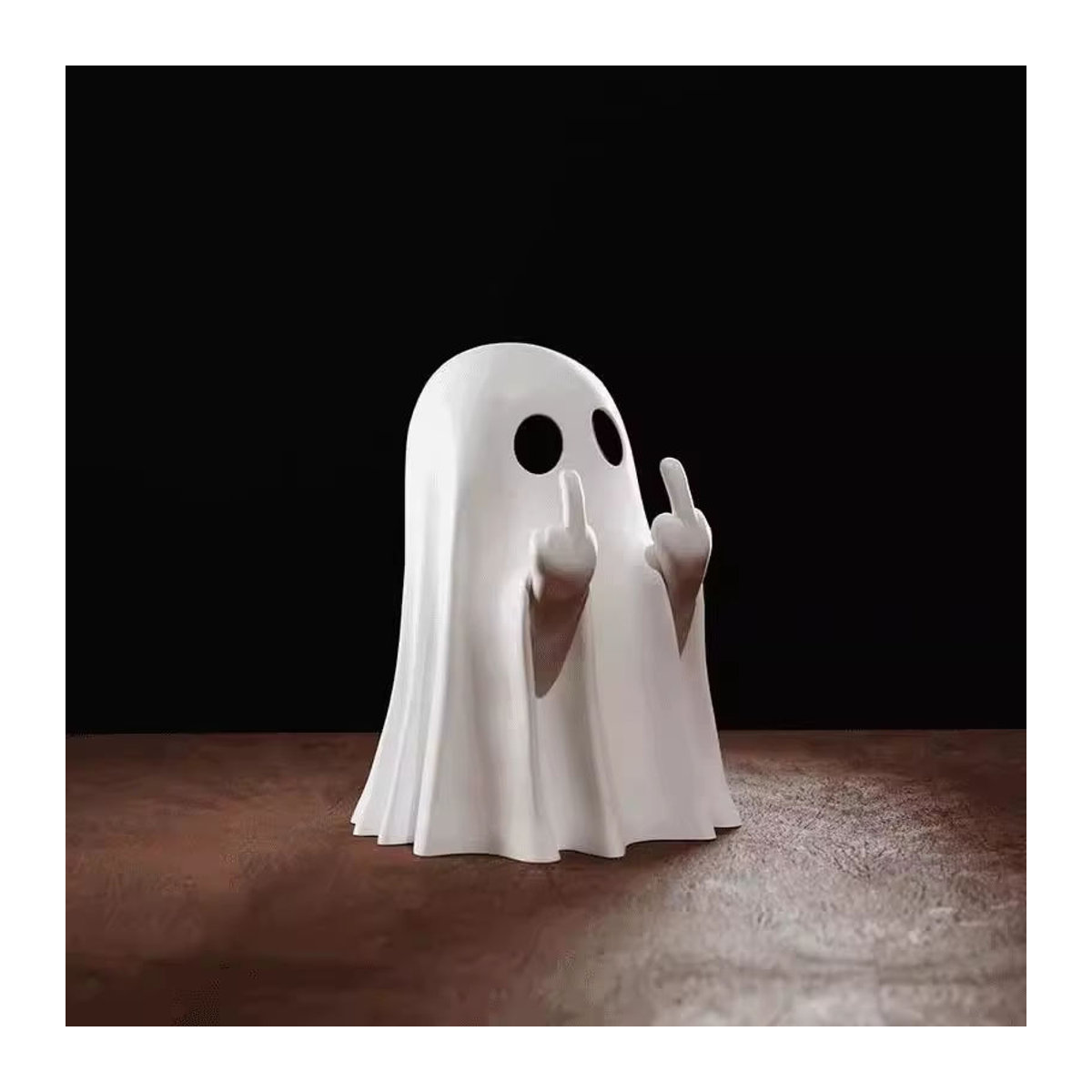 Dekorative Halloween Geister-Statue aus Keramik in Schwarz-Weiß als kleine Horror-Figur für deine Dekoration - Bild 5