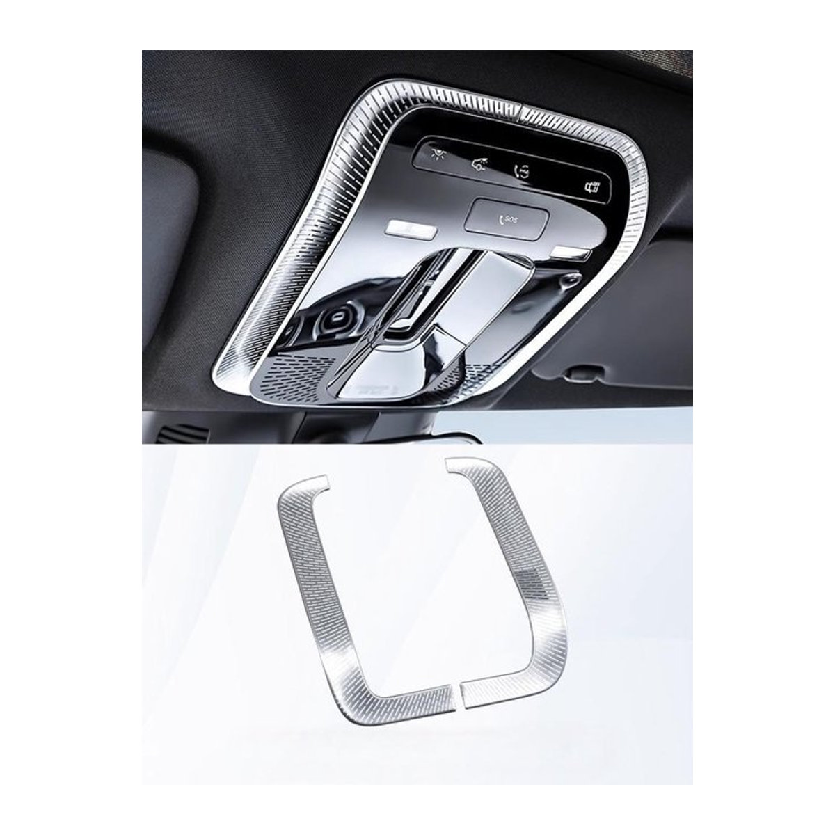 Dekorative Horn Abdeckung für Mercedes Benz CLE Klasse C236 2024-2025 in Silber aus Kunststoff - Bild 1