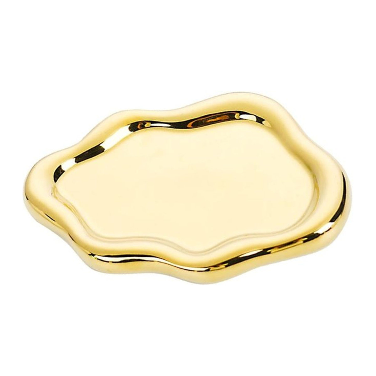 Dekorative Keramik-Schmuckschale in Wolkenform in Gold zur Präsentation von Schmuck und Kosmetik - Bild 1