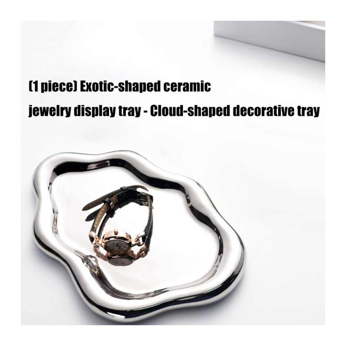 Dekorative Keramik-Schmuckschale in Wolkenform in Gold zur Präsentation von Schmuck und Kosmetik - Bild 8