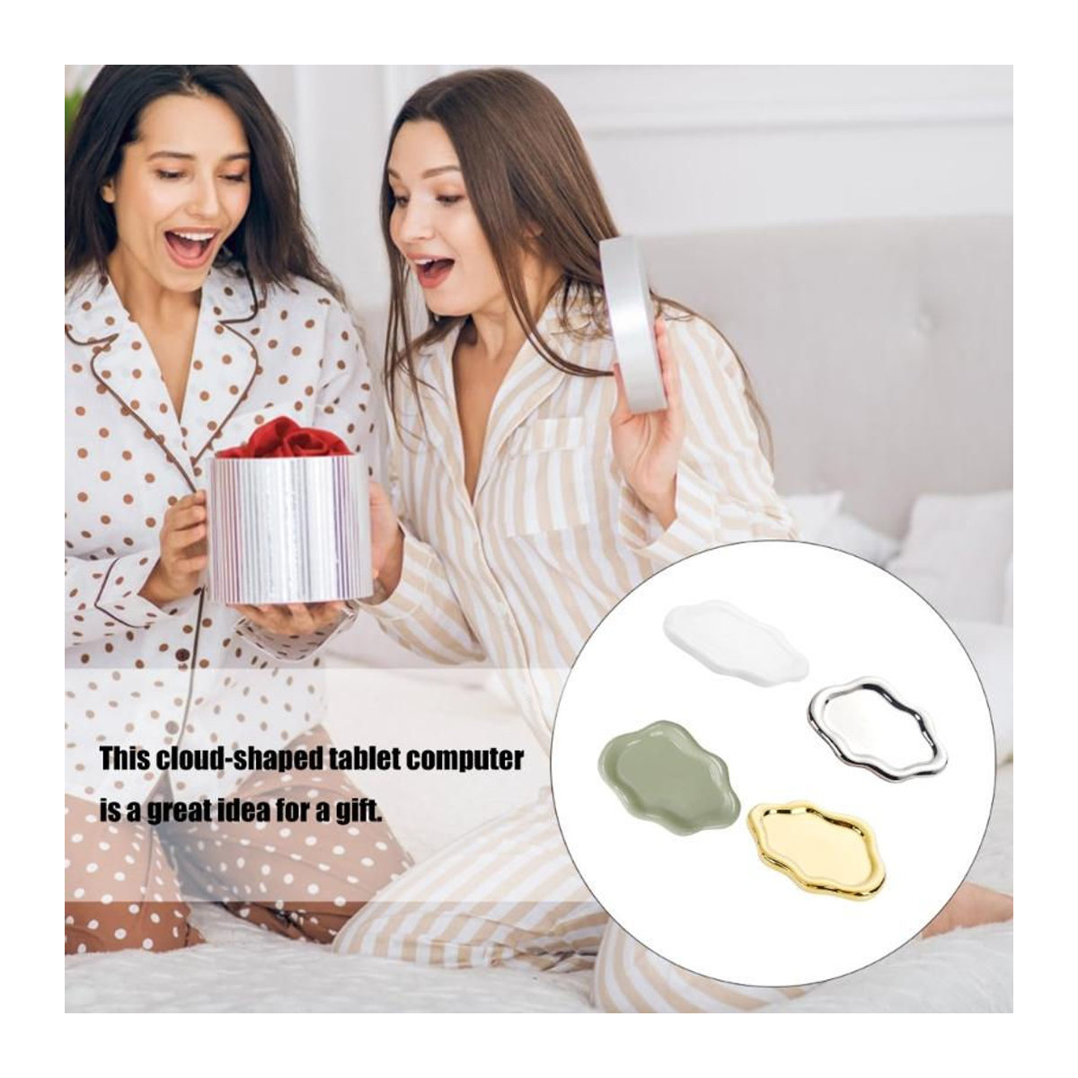 Dekorative Keramik-Schmuckschale in Wolkenform in Gold zur Präsentation von Schmuck und Kosmetik - Bild 9