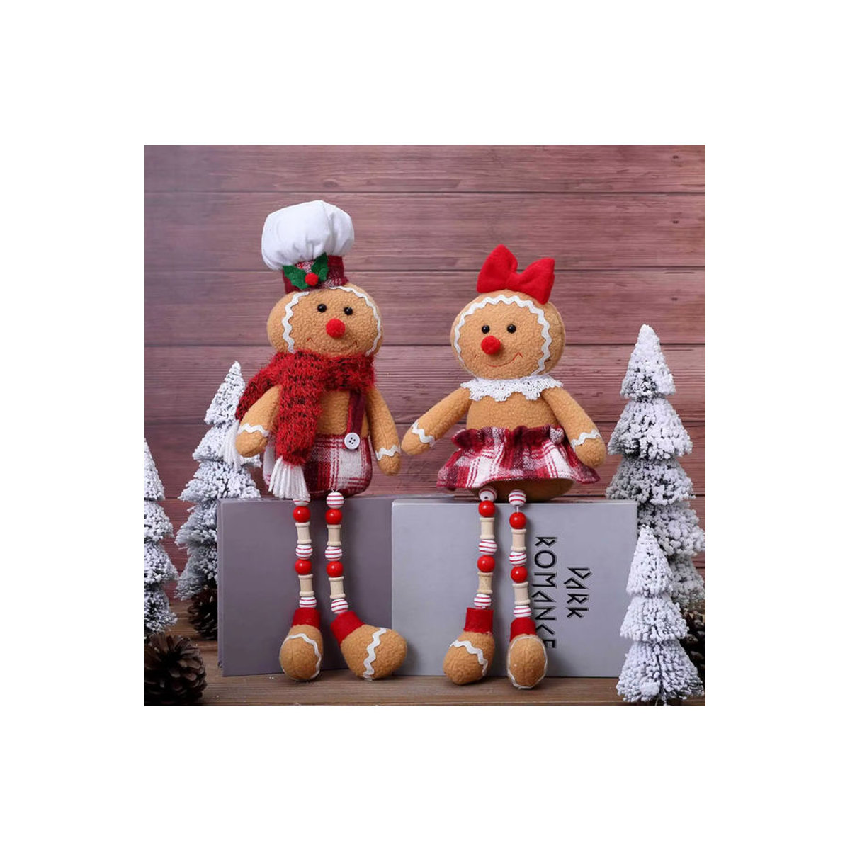 Dekorative Lebkuchenmann Puppe aus Holz und Textil in Mehrfarbig für die Weihnachtsdekoration - Bild 4