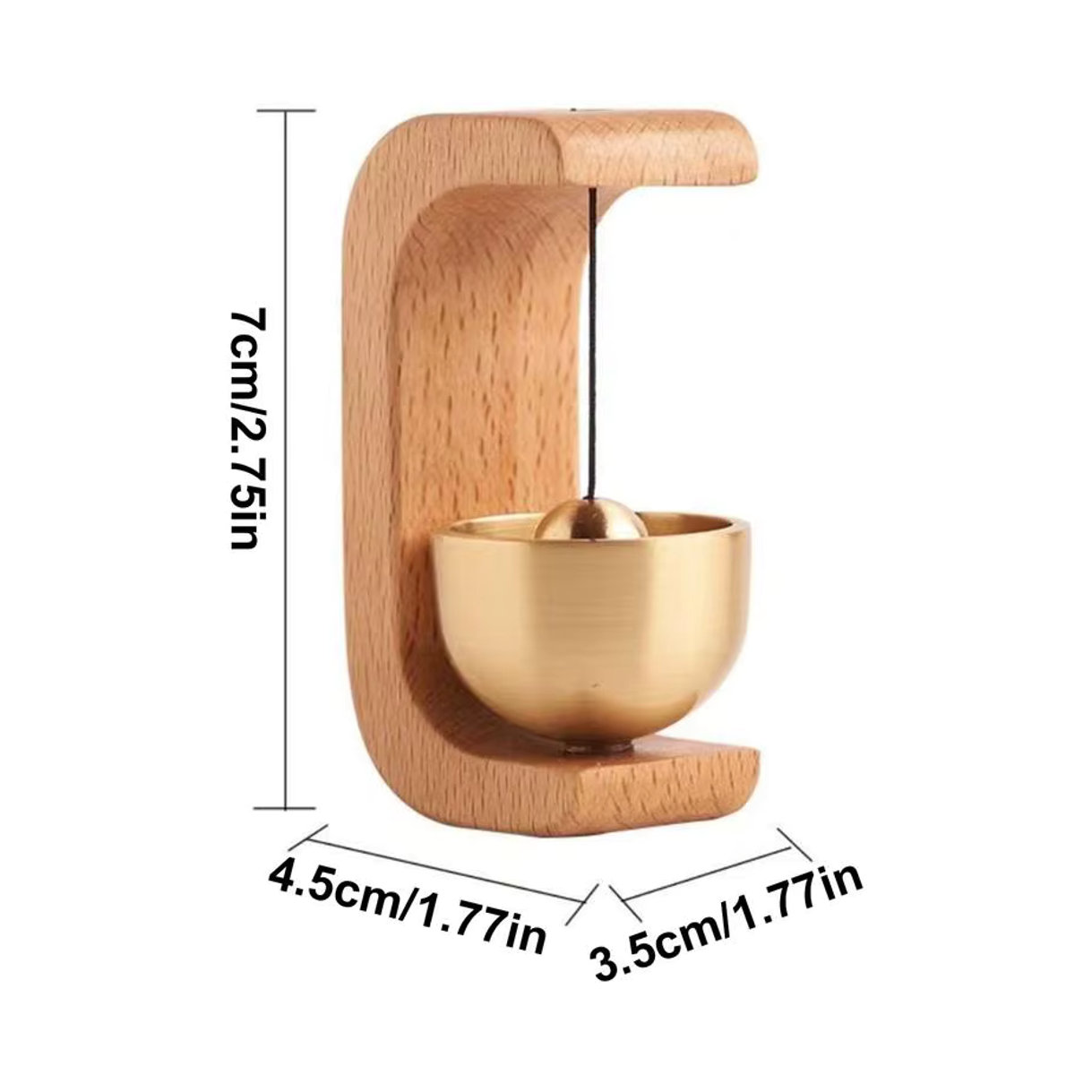 Dekorative magnetische Türklingel aus braunem Holz mit Messing-Element für Eisentüren - Bild 6