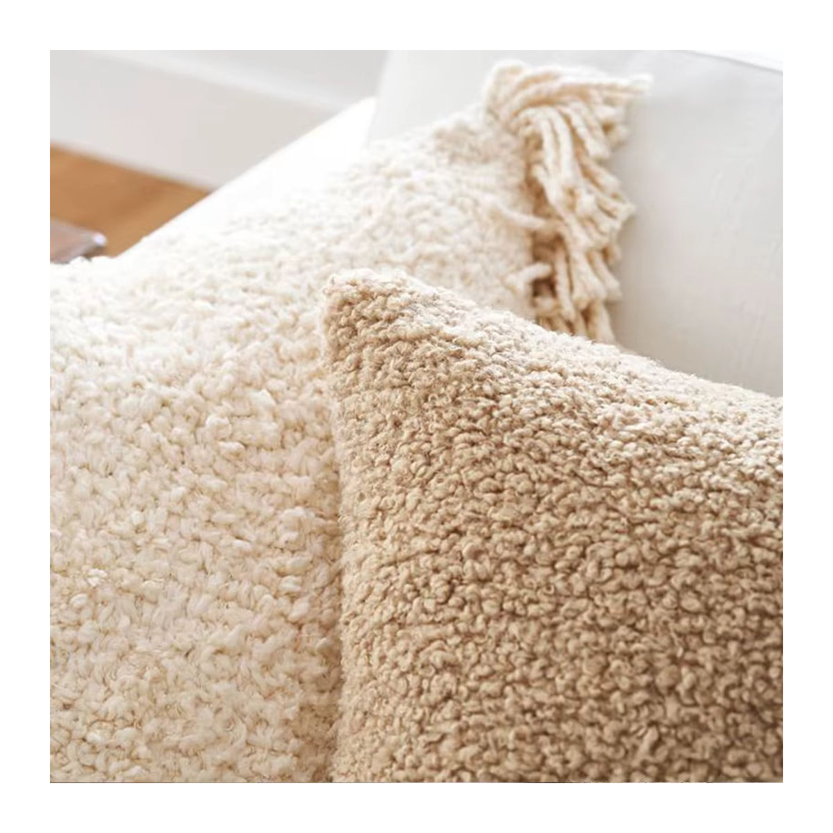 Dekorative Plüsch Kissenabdeckung Cozy Faux Pelz für Sofa und Wohnzimmer, B/B: 45 x 45 cm - Bild 3