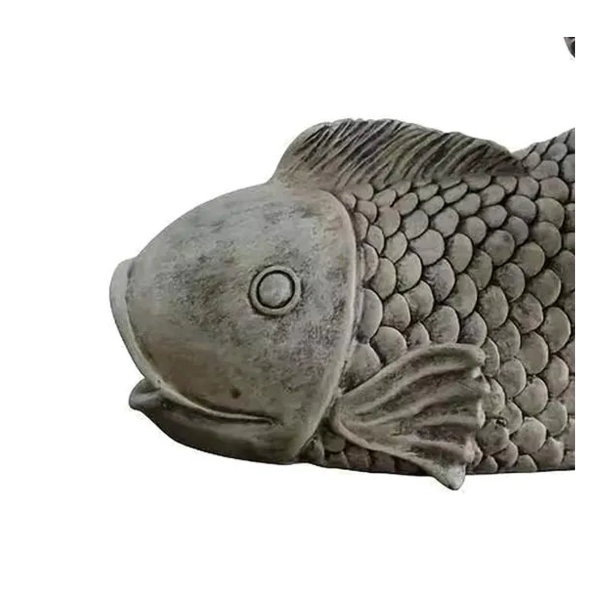 Dekorative Regenwasserablaufrinne in Fischform von Mud in your eye, funktionale Outdoor-Fischskulptur aus Kunstharz in Grau für Garten, Terrasse und Hof - Bild 6