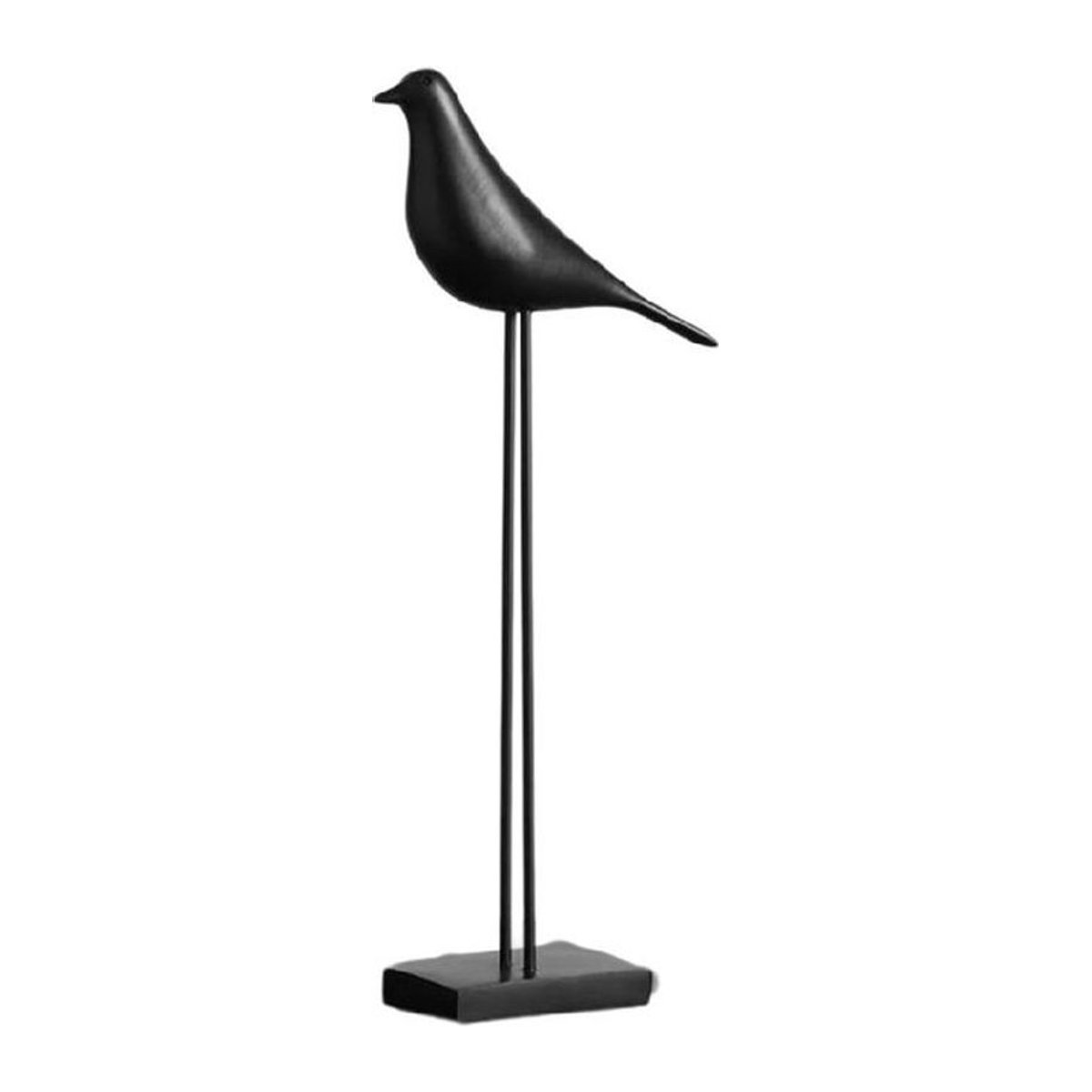 Dekorative Vogelstatue in Schwarz aus Kunstharz im skandinavischen Design für dein Zuhause - Bild 1