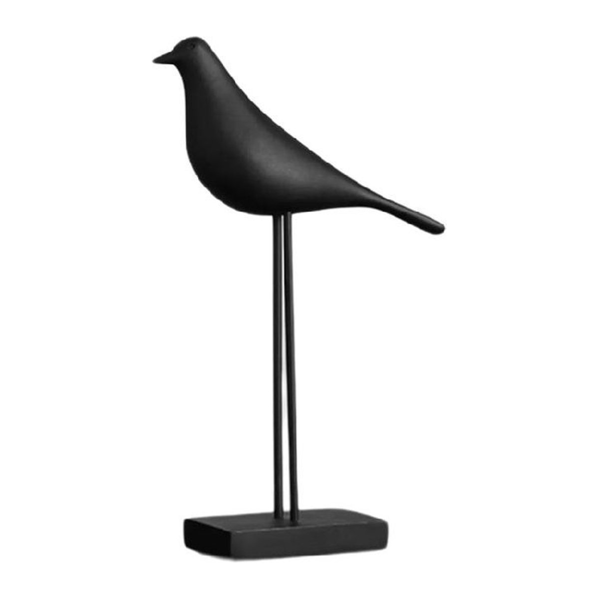 Dekorative Vogelstatue in Schwarz aus Kunstharz im skandinavischen Design für dein Zuhause - Bild 1