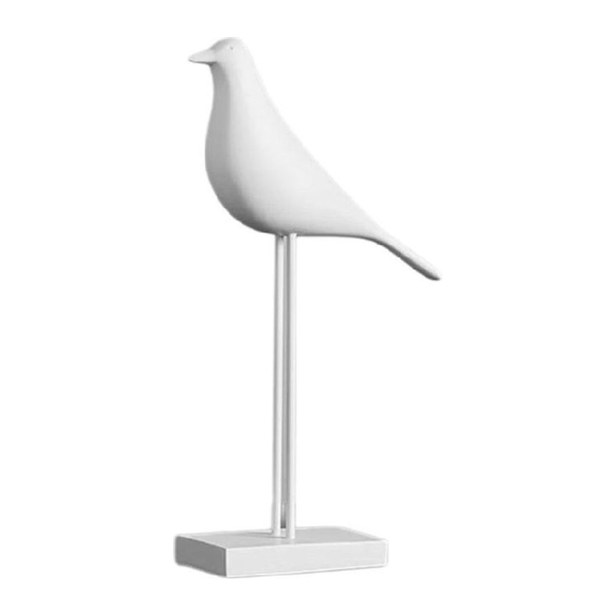 Dekorative Vogelstatue in skandinavischem Design aus Kunstharz, weiße Vogelfigur für Wohnzimmer, Schlafzimmer oder Büro-Schreibtisch - Bild 1