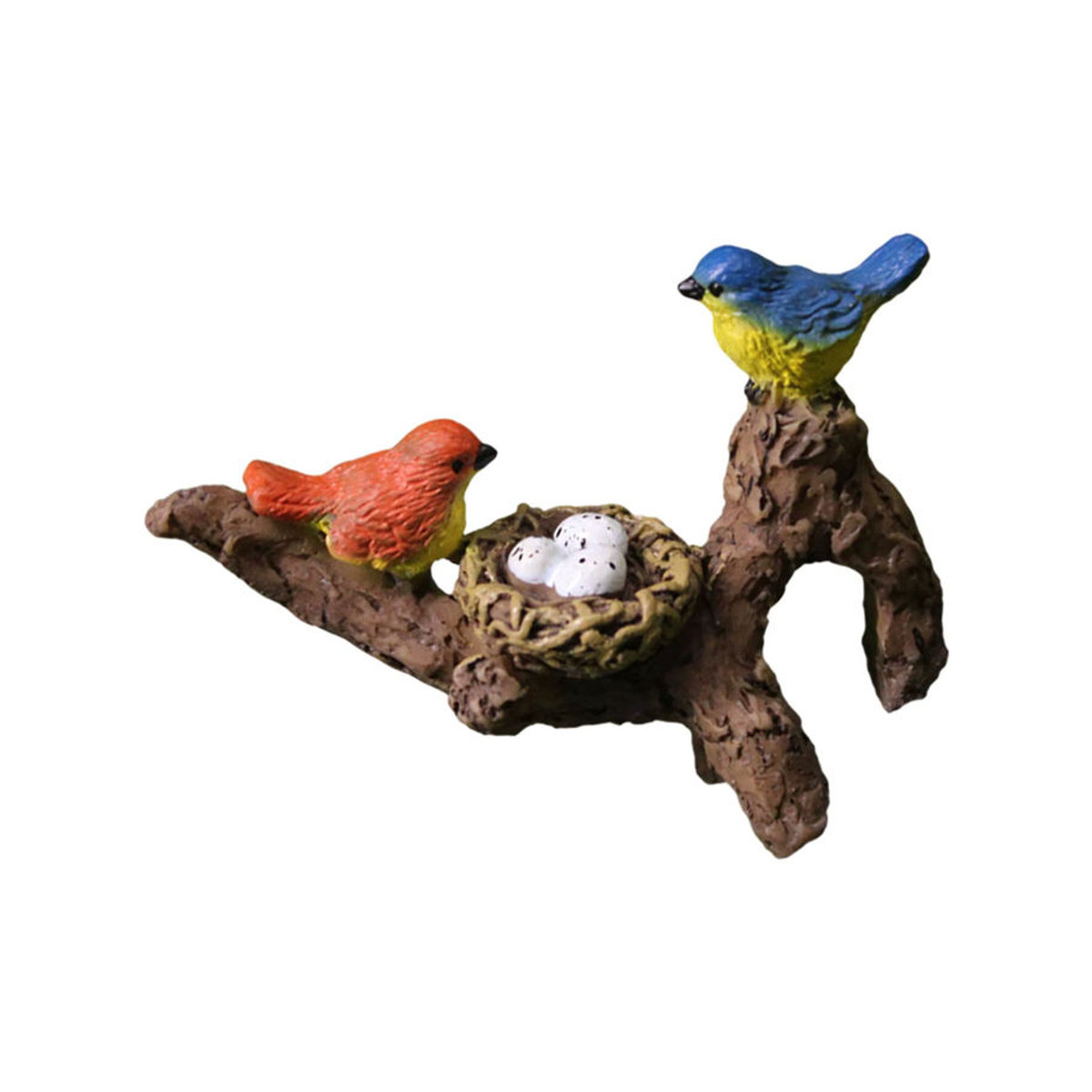 Dekorative Vogelstatue mit Zweig von homyl, mehrfarbiges Kunstharz-Ornament für Garten, Wohnzimmer und Terrasse - Bild 3