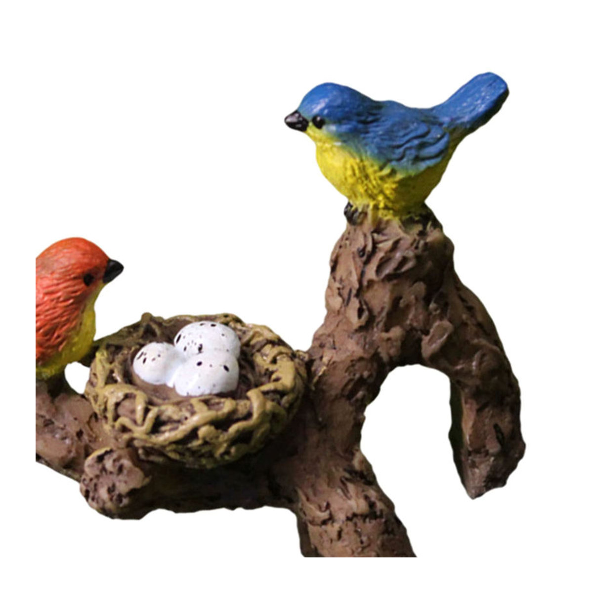 Dekorative Vogelstatue mit Zweig von homyl, mehrfarbiges Kunstharz-Ornament für Garten, Wohnzimmer und Terrasse - Bild 4