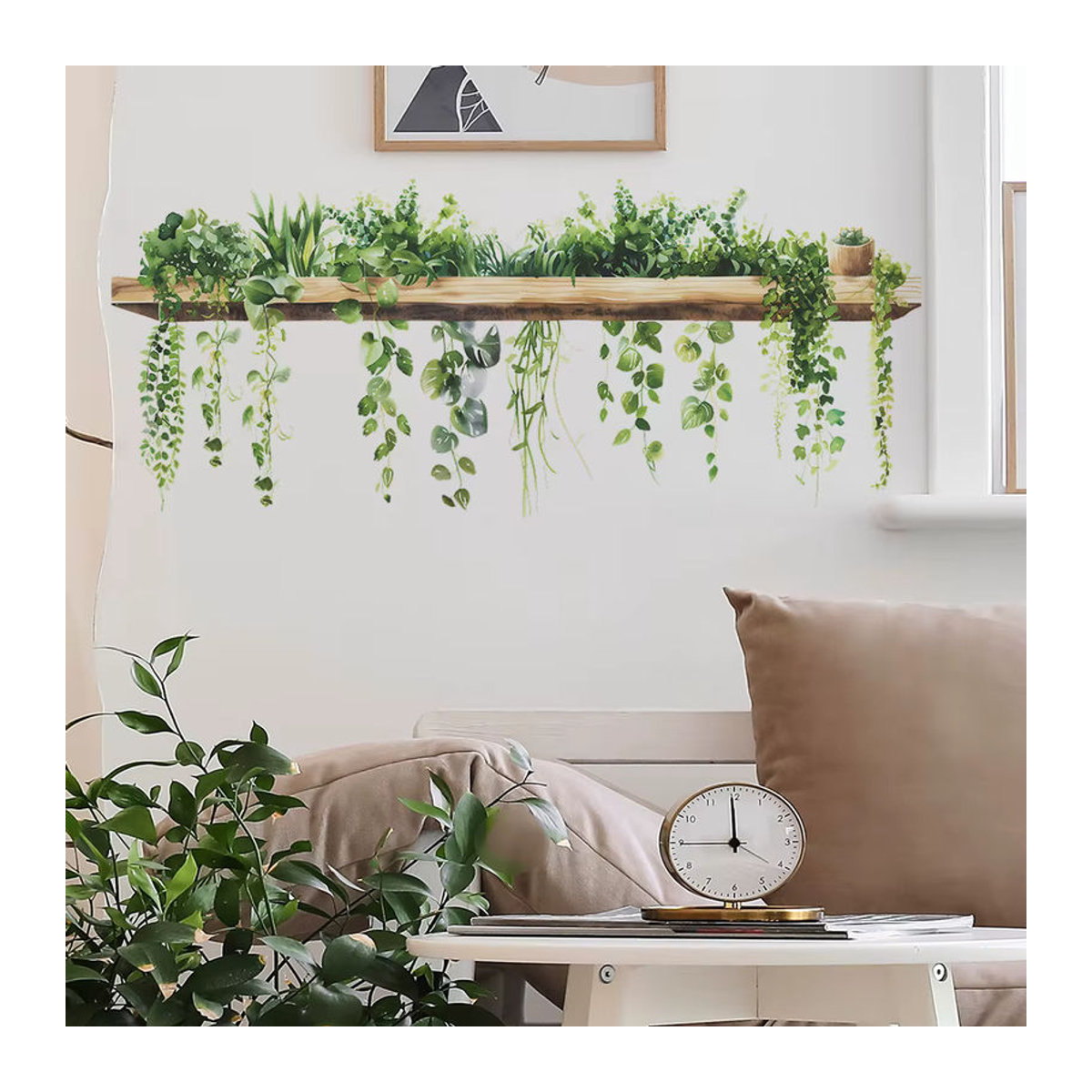 Dekorative Wandaufkleber mit grünem Blätter-Design im skandinavischen Stil für Wohnzimmer und Schlafzimmer - Bild 3