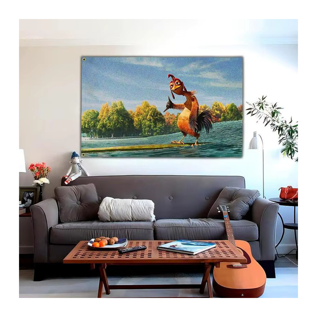 Dekorative Wandbehang Chicken Joe Tapisserie für Garten und Zuhause, Mehrfarbig, B: 90 cm, H: 150 cm - Bild 6