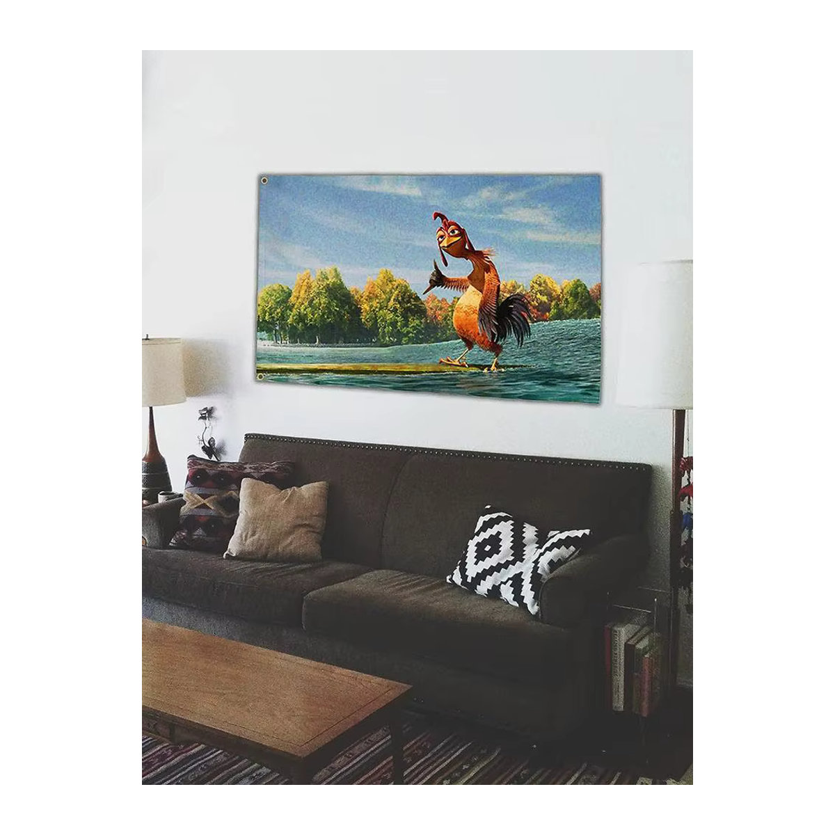 Dekorative Wandbehang Chicken Joe Tapisserie für Garten und Zuhause, Mehrfarbig, B: 90 cm, H: 150 cm - Bild 7