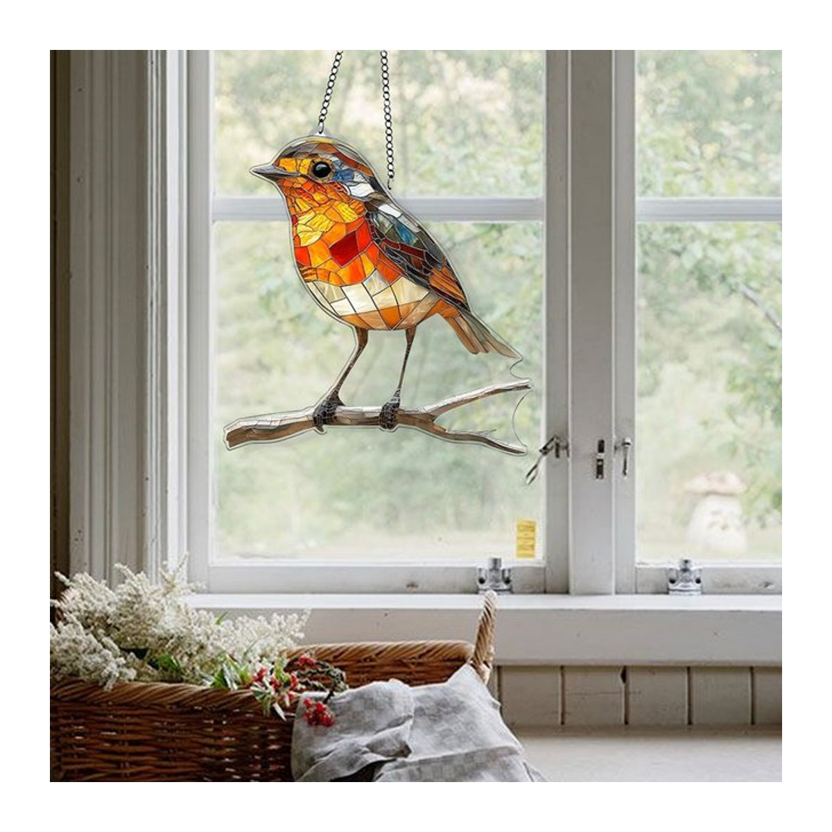 Dekorativer Acryl-Vogel Anhänger in Mehrfarbig für Fenster, Baum oder Wand zur Hängung - Bild 1