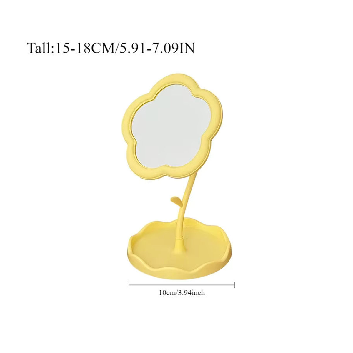 Dekorativer floraler Blumenspiegel von CuteHome in Gelb und Mehrfarbig, unregelmäßige Form aus Kunststoff für Schminktisch und Dekoration - Bild 2