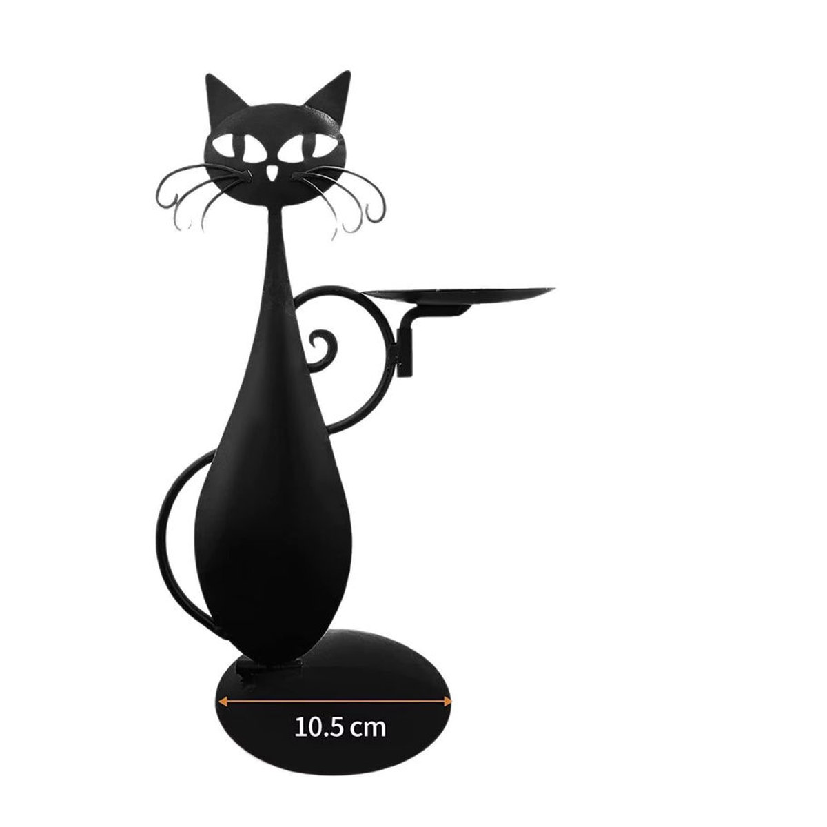 Dekorativer Katzenkerzenhalter aus Metall in Schwarz im Vintage-Design für Stumpenkerzen - Bild 6