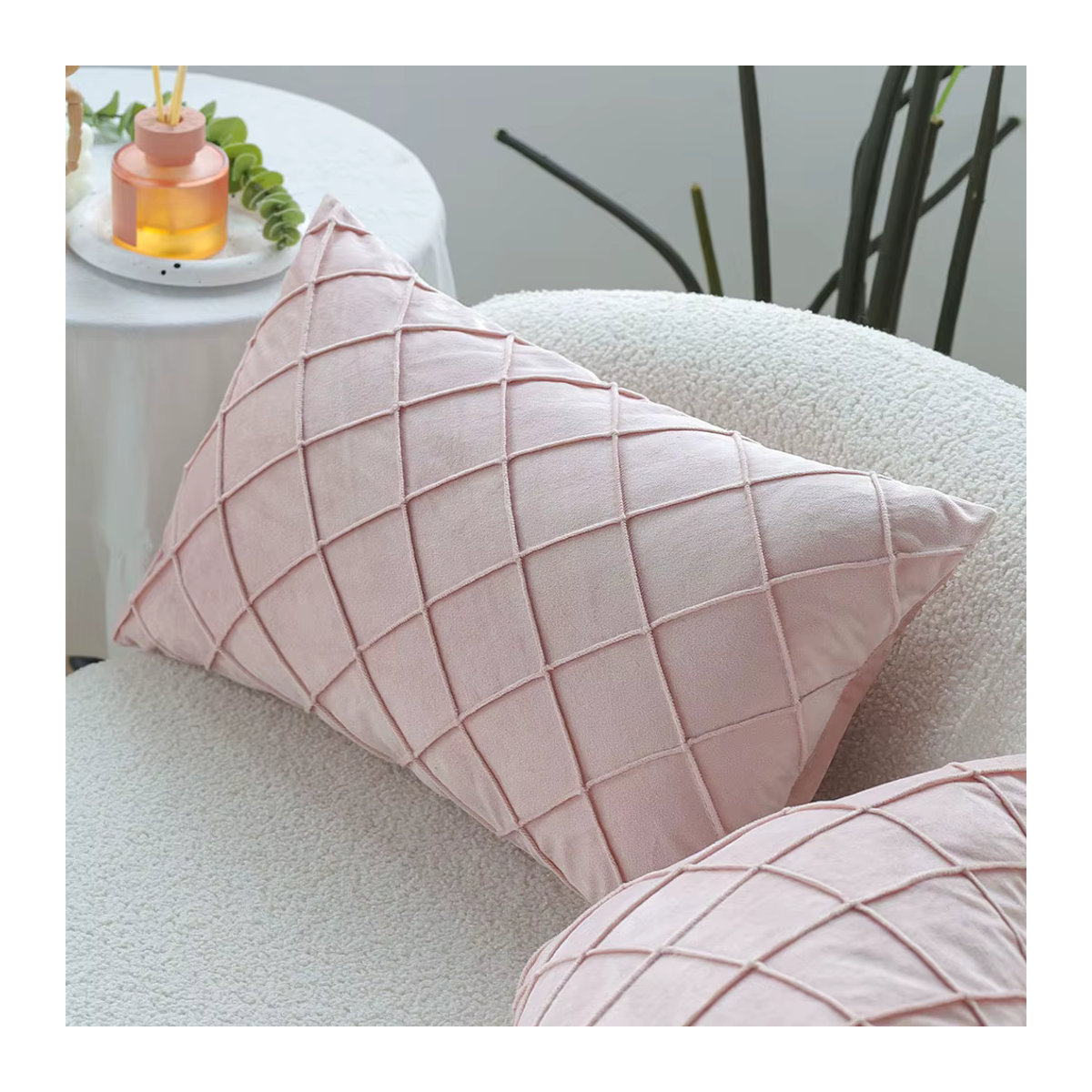 Dekorativer Kissenbezug im nordischen Stil für dein Sofa von CANIRICA in Rosa - Bild 3