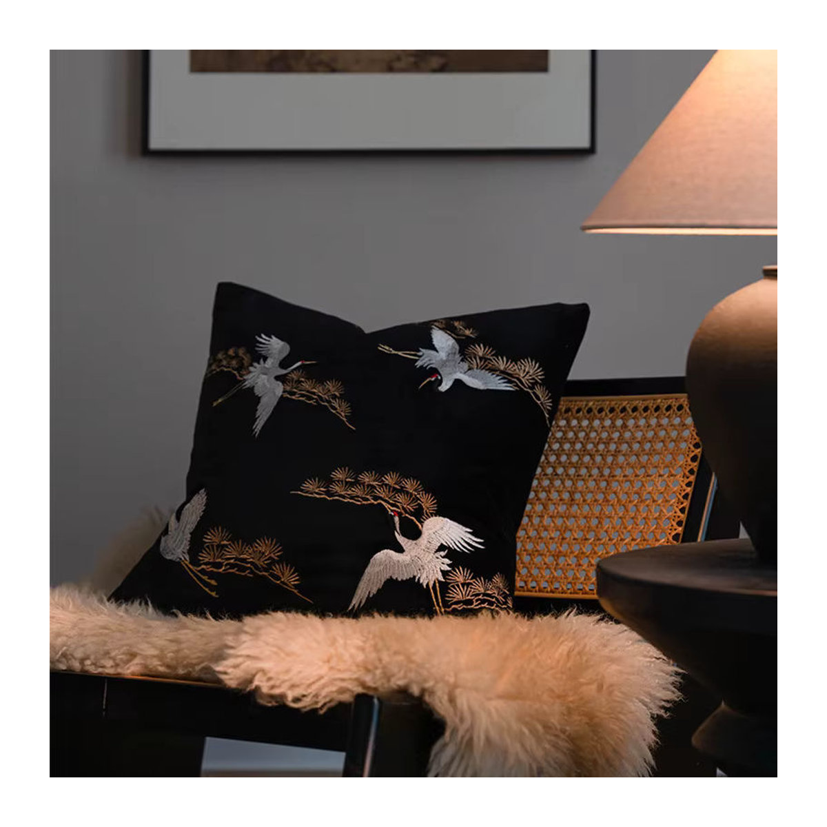 Dekorativer Kissenbezug mit chinesischer Kiefer-Kranz-Stickerei für dein Wohnzimmer oder Sofa - Bild 2