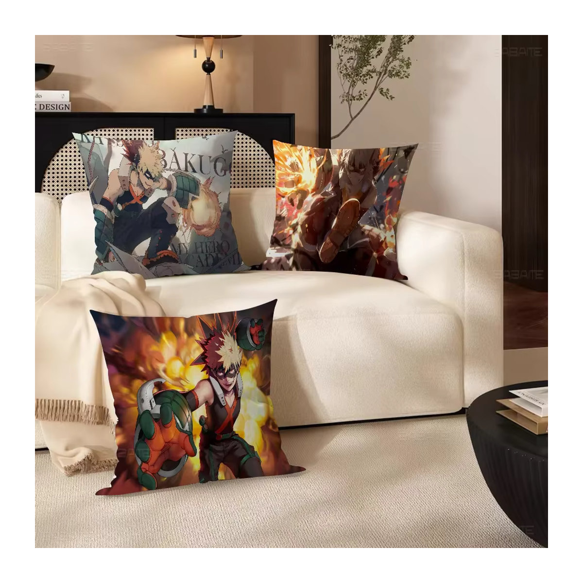 Dekorativer Kissenbezug My Hero Academia Bakugou Katsuki mit doppelseitigem Cartoon-Druck, mehrfarbig - Bild 2