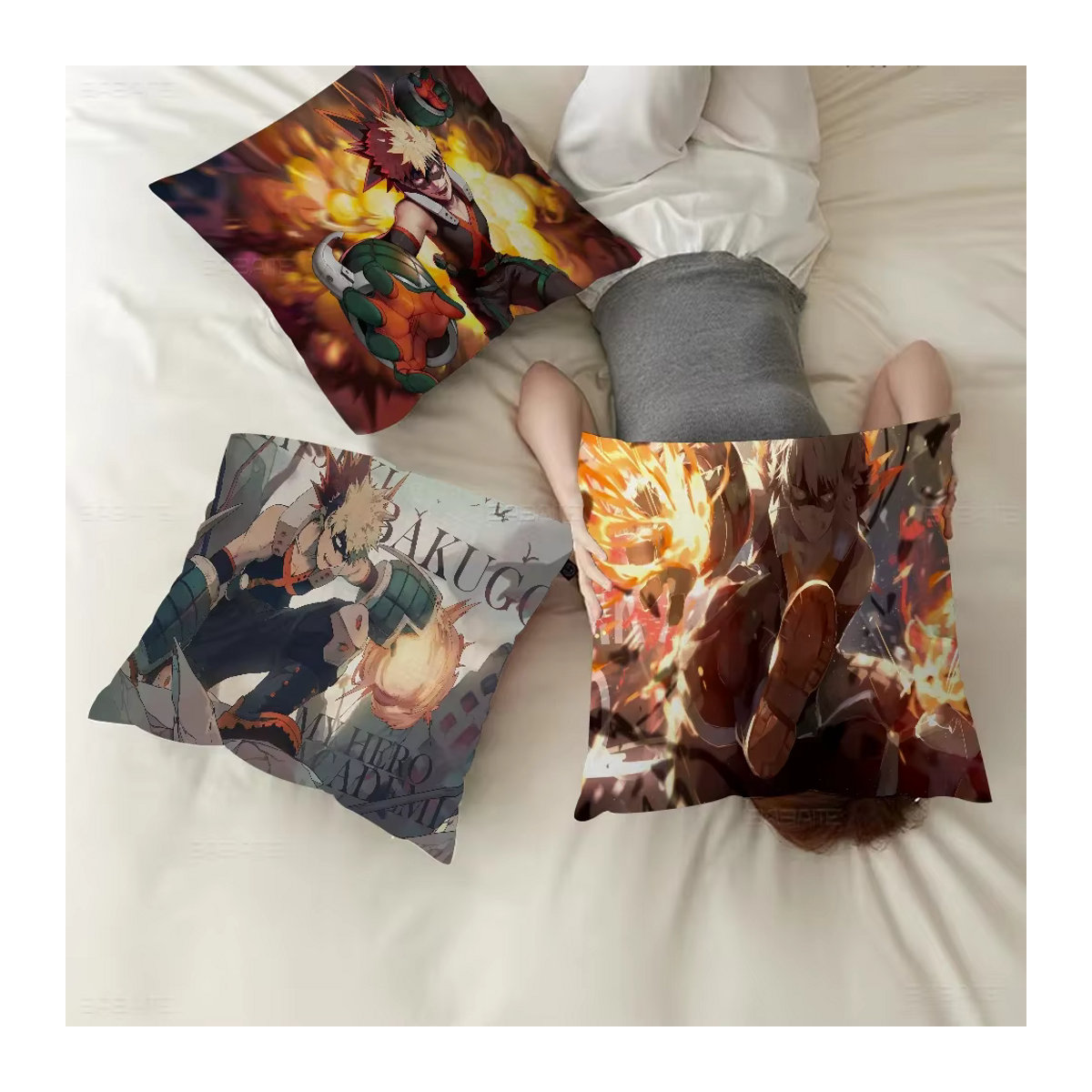 Dekorativer Kissenbezug My Hero Academia Bakugou Katsuki mit doppelseitigem Cartoon-Druck, mehrfarbig - Bild 3