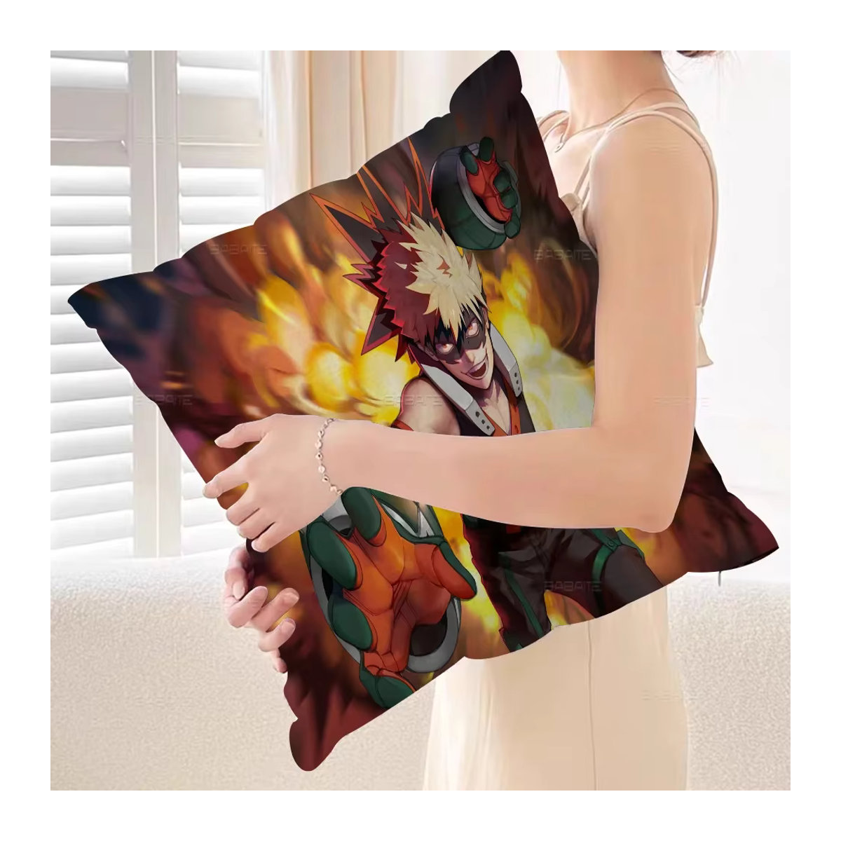 Dekorativer Kissenbezug My Hero Academia Bakugou Katsuki mit doppelseitigem Cartoon-Druck, mehrfarbig - Bild 4