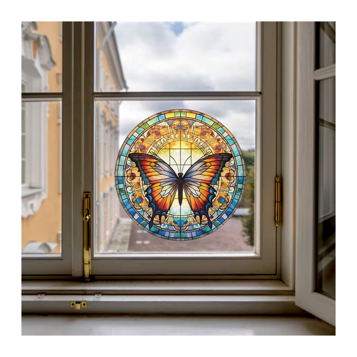 Dekorativer Schmetterling Fensteraufkleber im Vintage-Stil für Glas und Auto, mehrfarbig und selbstklebend durch elektrostatische Haftung - Bild 2