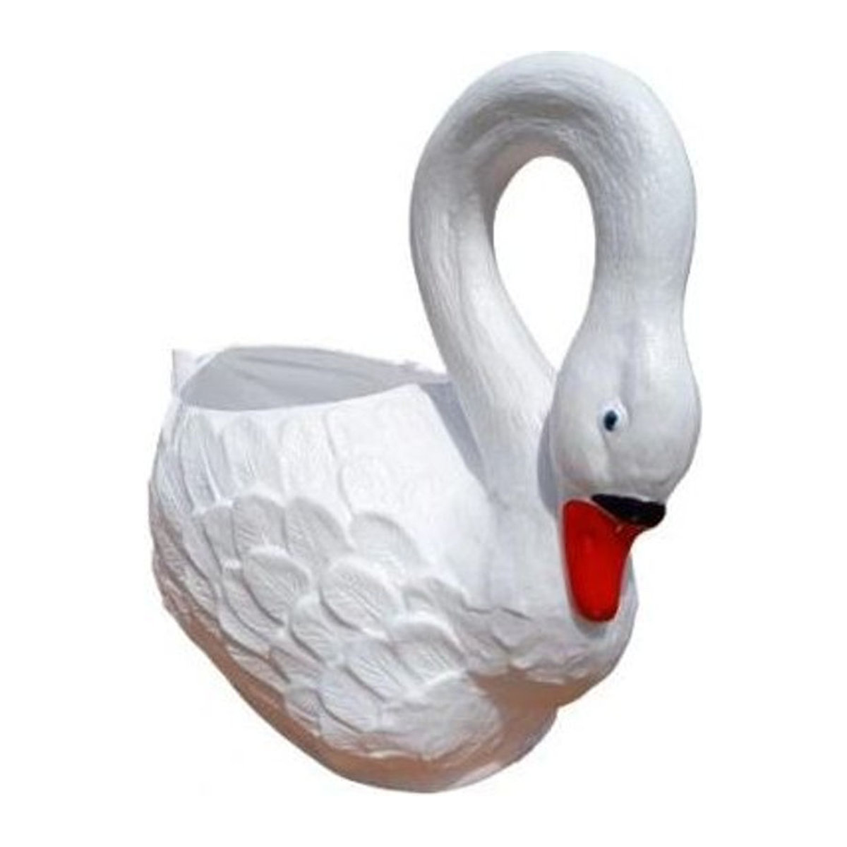 Dekorativer Schwan-Übertopf aus Kunststoff von Inna (Góraleks) in Weiß, Höhe: 42 cm - Bild 1