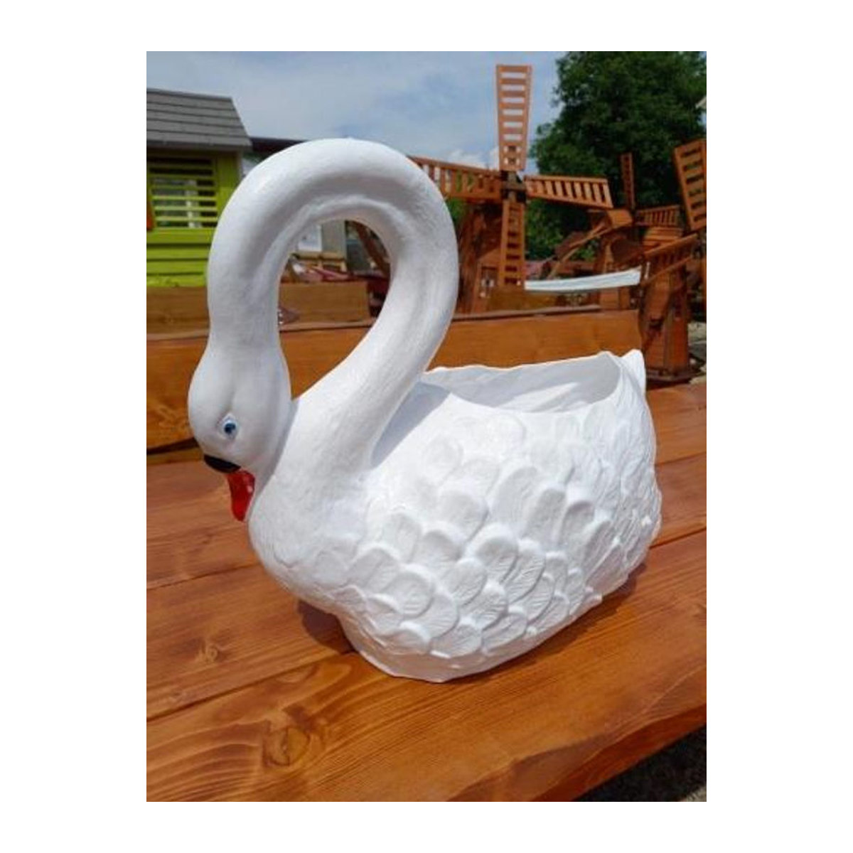 Dekorativer Schwan-Übertopf aus Kunststoff von Inna (Góraleks) in Weiß, Höhe: 42 cm - Bild 2