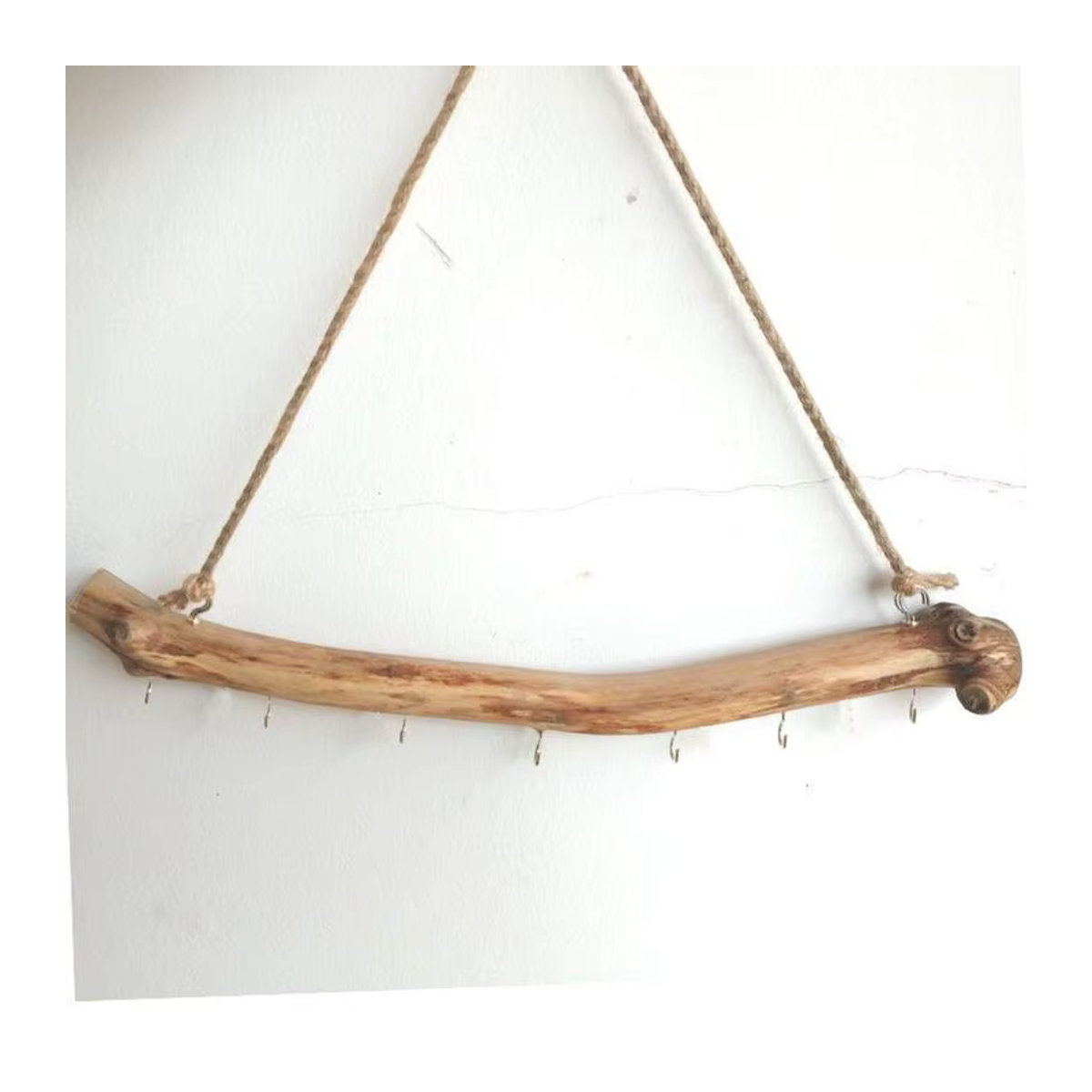 Dekorativer Wandbehang aus natürlichem Treibholz in Beige als Schmuck-Organizer im Landhausstil - Bild 2