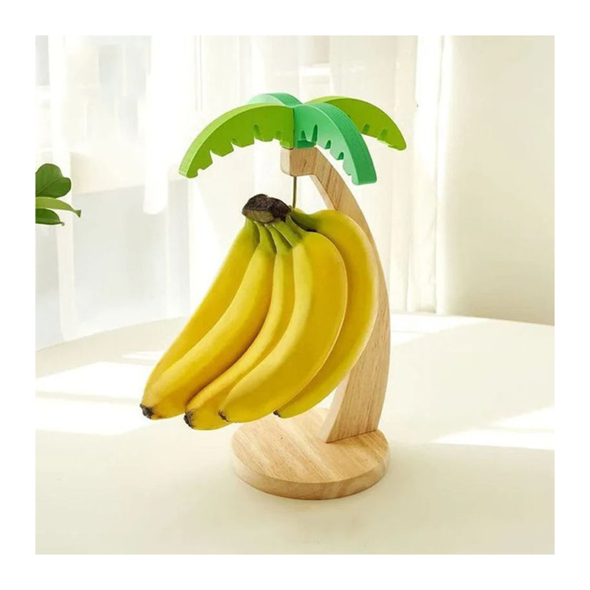 Dekoratives Bananenregal aus Holz zum Aufhängen mit Haken in Mehrfarbig - Bild 1