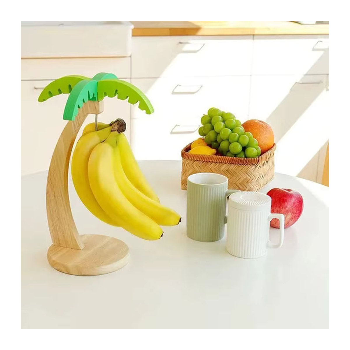 Dekoratives Bananenregal aus Holz zum Aufhängen mit Haken in Mehrfarbig - Bild 2