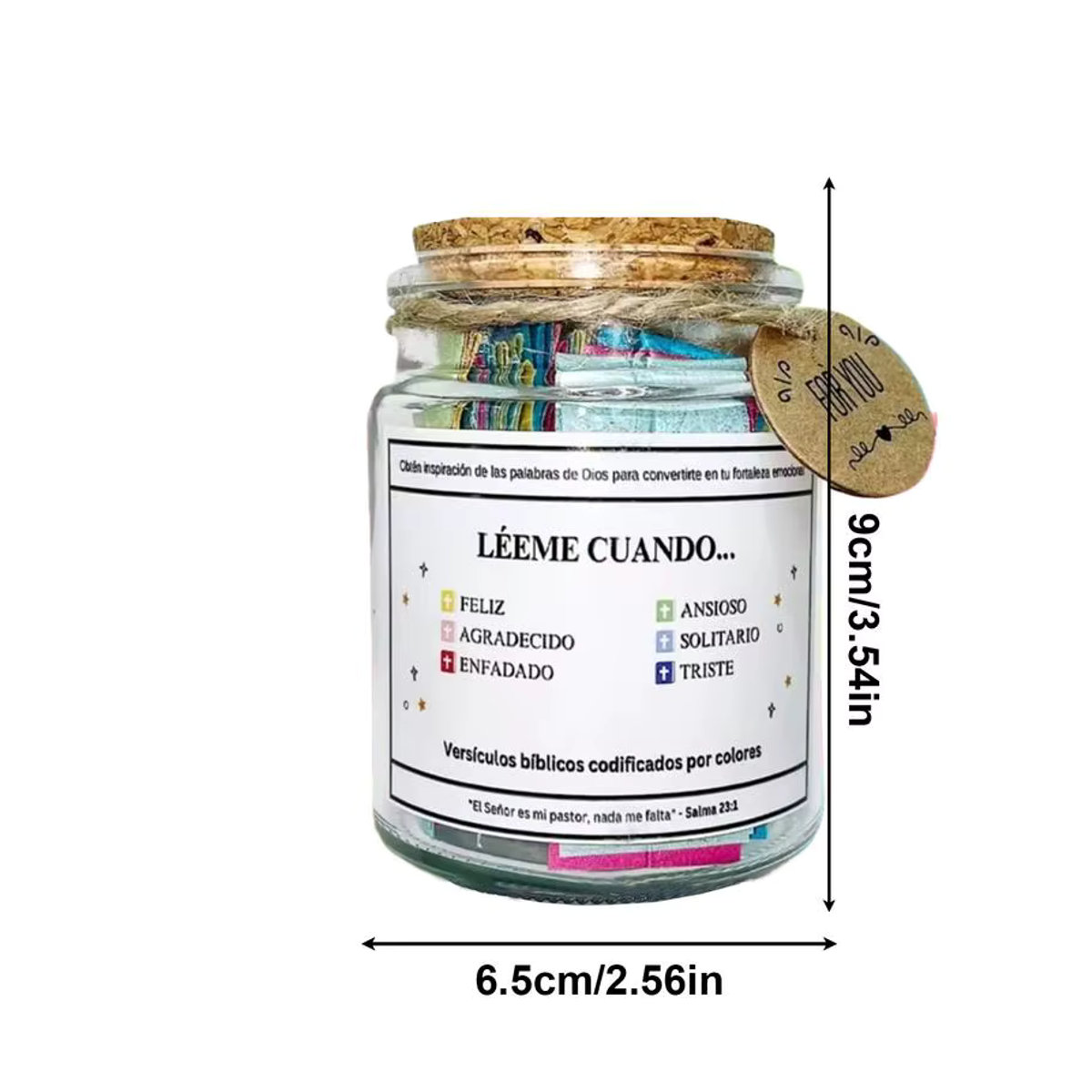 Dekoratives Bibelvers-Glas mit spanischer Schrift in Transparent für Gebet und Hoffnung - Bild 6