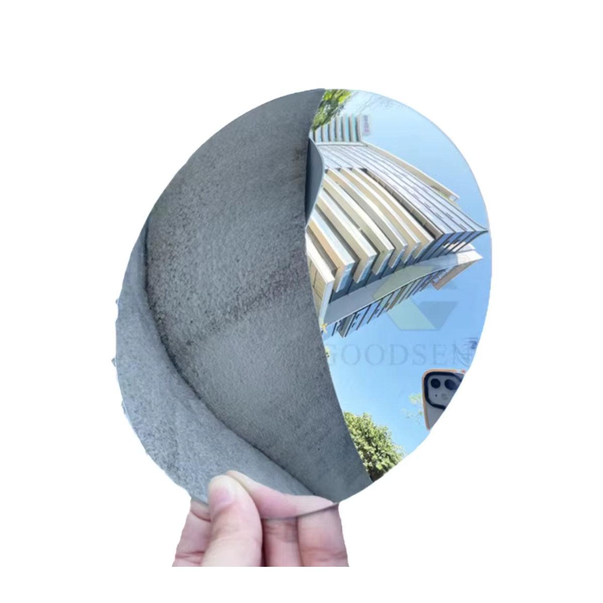 Dekoratives konvexes Spiegelglas in Silber, rund und rahmenlos, Durchmesser: 35 cm - Bild 4