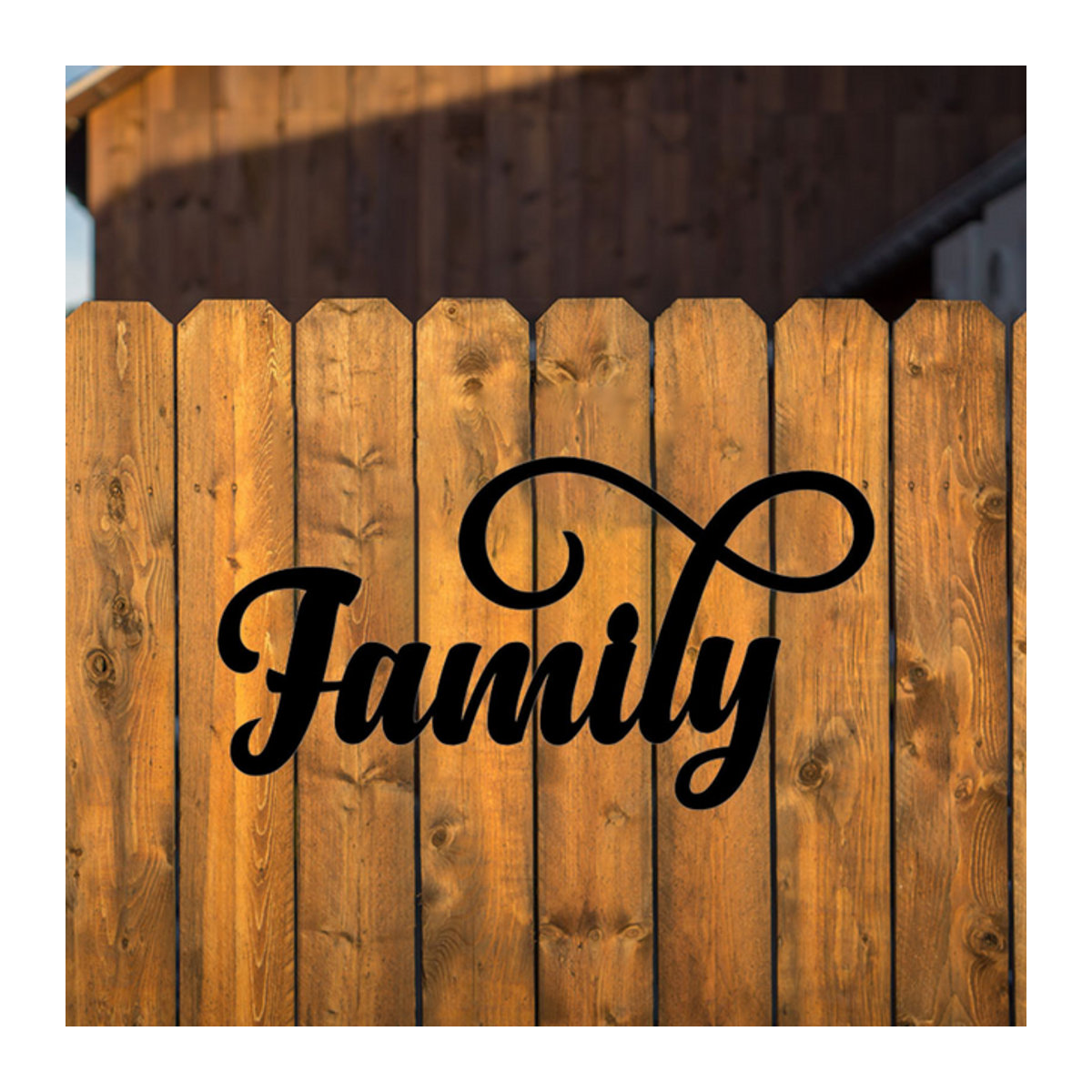 Dekoratives Metall Wandschild Familien von CIFBUY in Schwarz, Hängende Wandkunst im minimalistischen Design - Bild 1