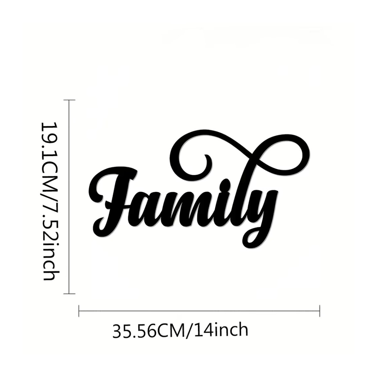 Dekoratives Metall Wandschild Familien von CIFBUY in Schwarz, Hängende Wandkunst im minimalistischen Design - Bild 2