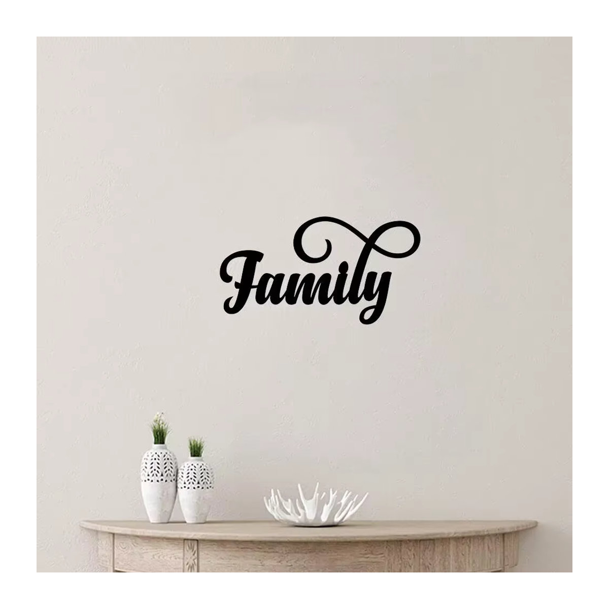 Dekoratives Metall Wandschild Familien von CIFBUY in Schwarz, Hängende Wandkunst im minimalistischen Design - Bild 5