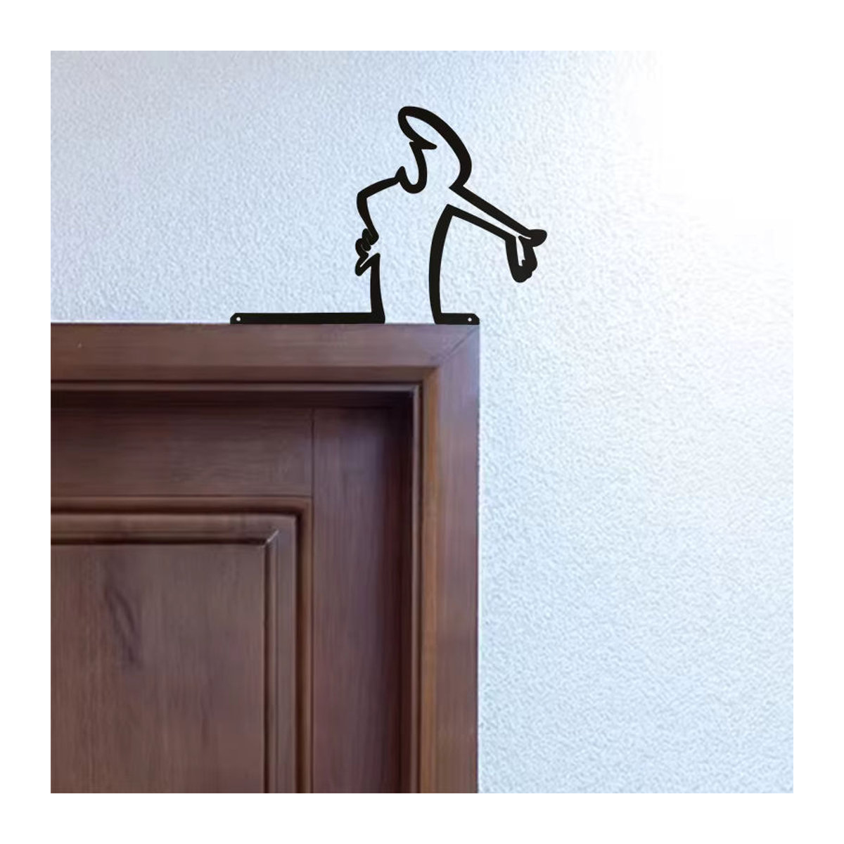 Dekoratives Metallschild in Schwarz als minimalistische Wanddekoration und hängender Wandbehang - Bild 2
