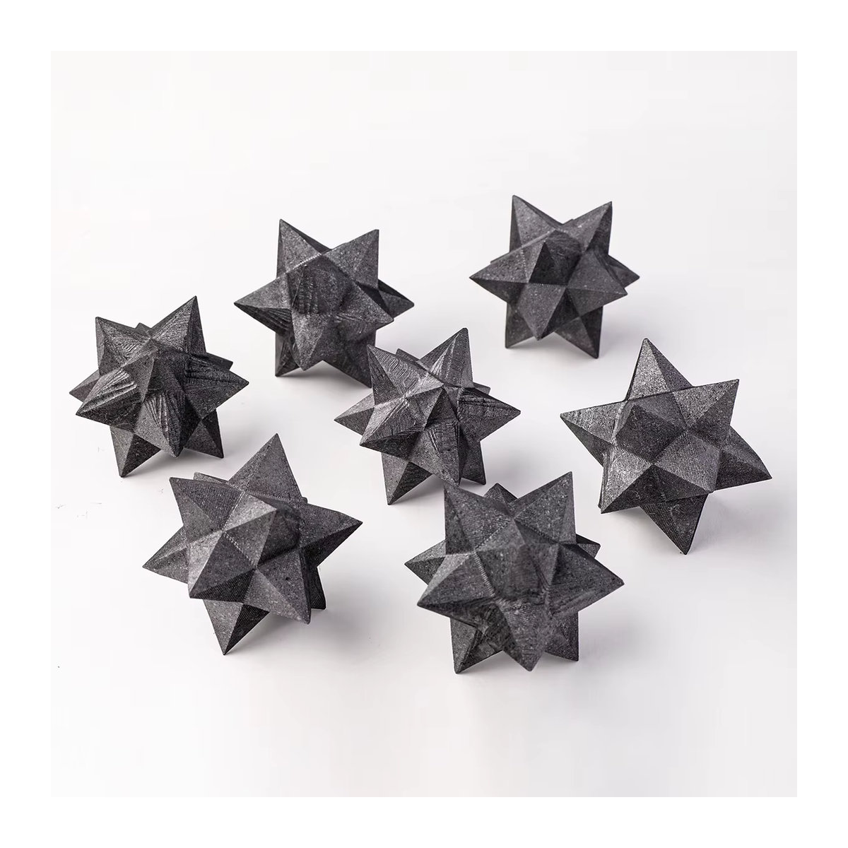 Dekoratives Shungit Merkabah Ornament aus Naturkristall in Schwarz als geometrischer Stern für Yoga und Meditation - Bild 6