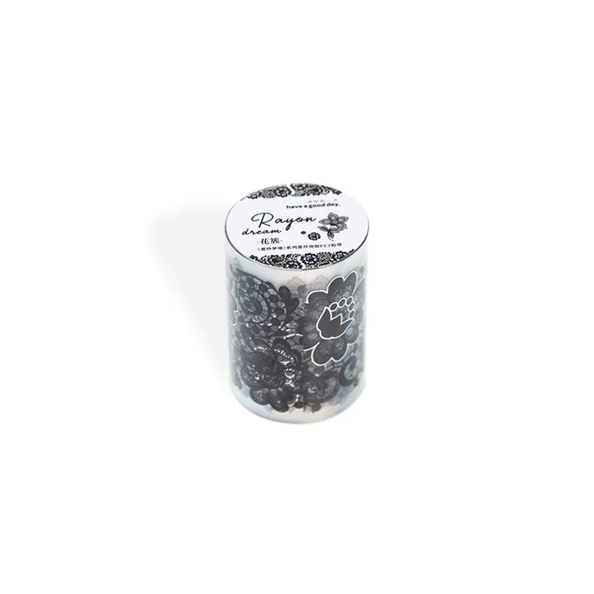 Dekoratives Spitzenband YCDBTH mit Schmetterlings- und Fee-Motiv, 2m pro Rolle, Breite: 5,5 cm, Farben: Schwarz, Silber, Weiß - Bild 2