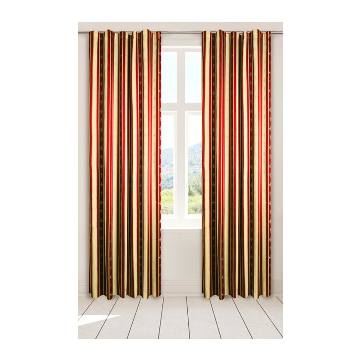 Dekovorhang Classic von POCOline in Rot, lichtfilternd, B: 140 cm, H: 245 cm - Bild 1