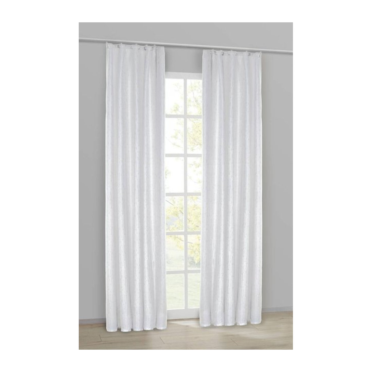 Dekovorhang Tessin silver edition weiß B: 140 cm, L: 245 cm - Bild 1