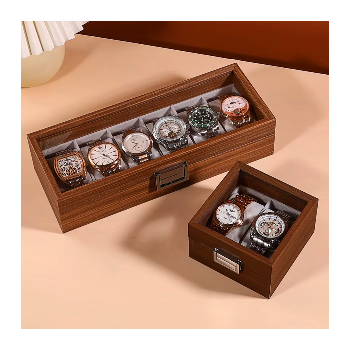 DELESYS Uhrenbox aus Walnussholz im chinesischen Retro-Stil, braun - Bild 2