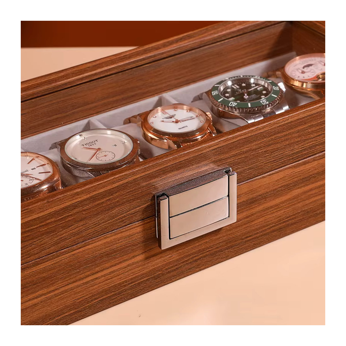 DELESYS Uhrenbox aus Walnussholz im chinesischen Retro-Stil, braun - Bild 4
